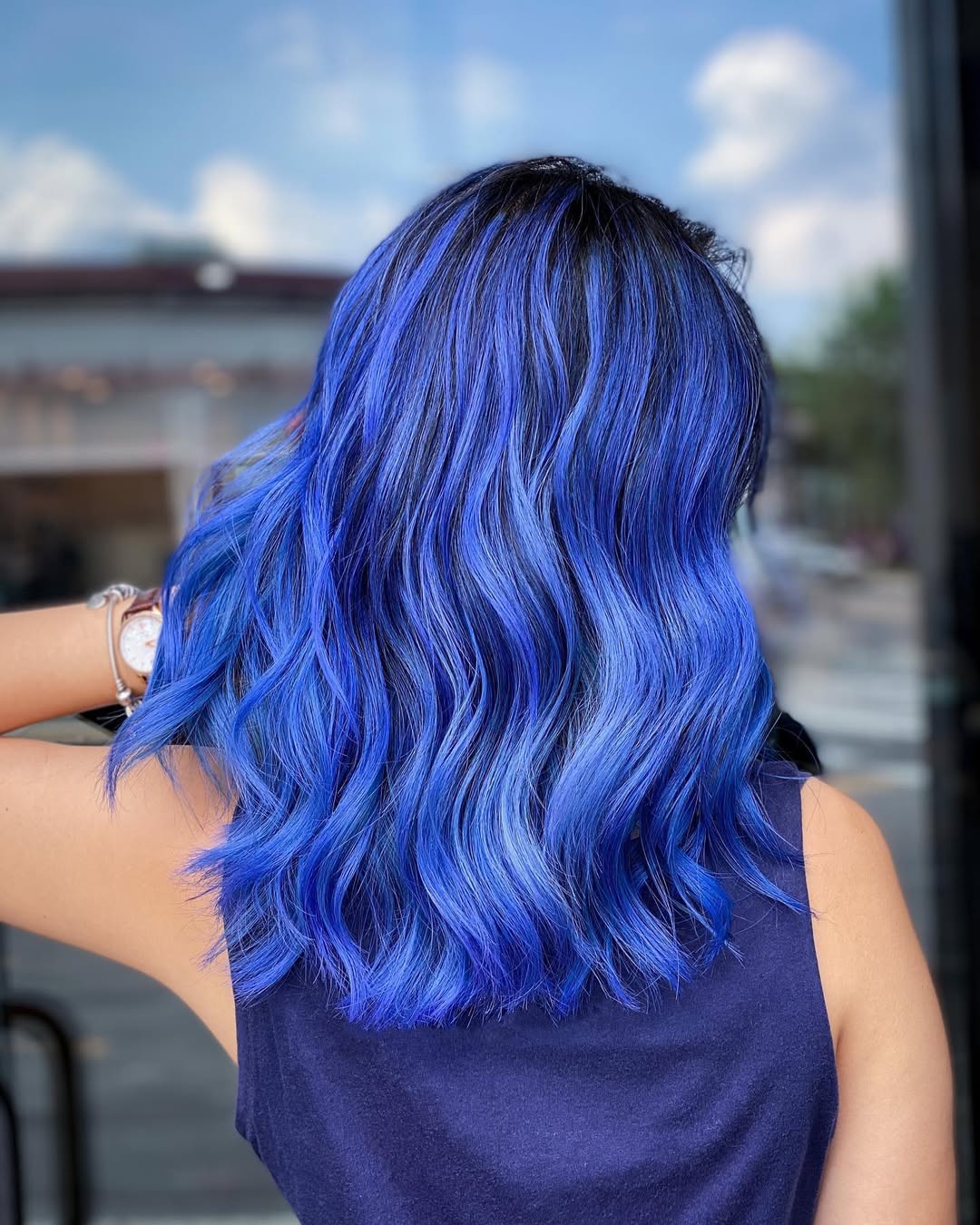 Balayage azul vivo