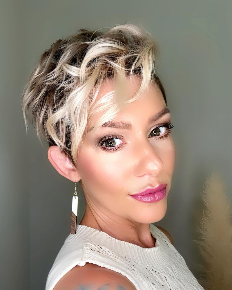 Wavy Pixie with Side Undercut