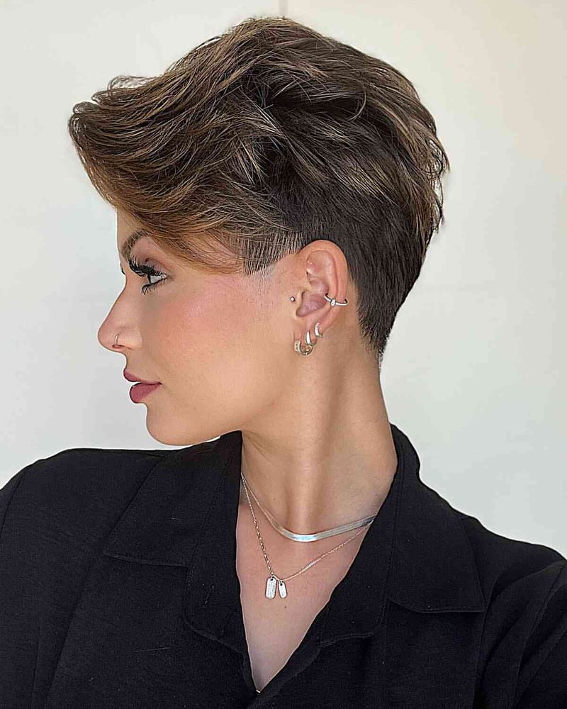 Wavy Pixie with Tapered Sides