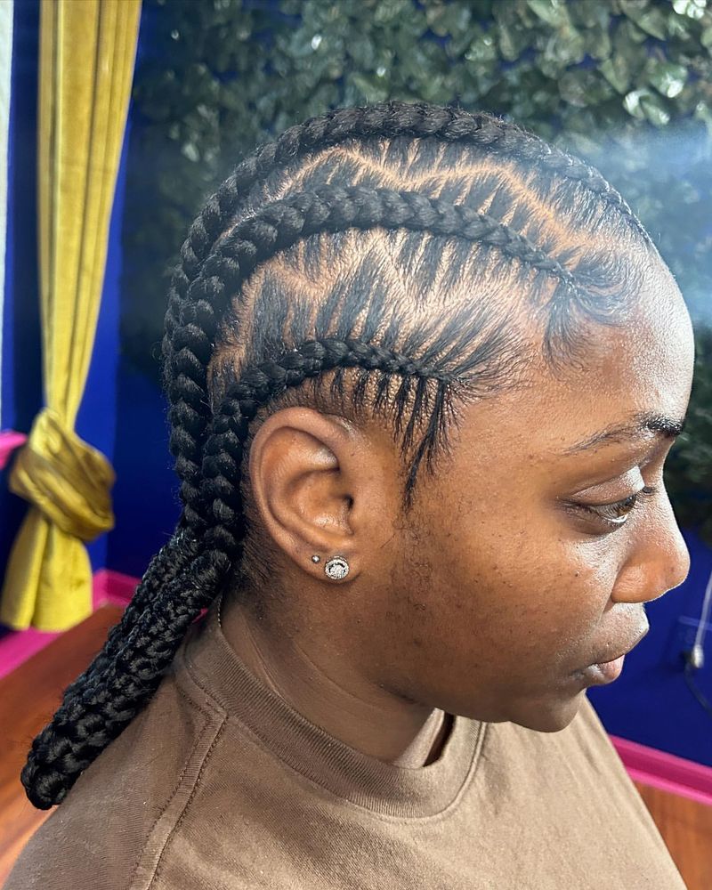 Trenzas en zigzag