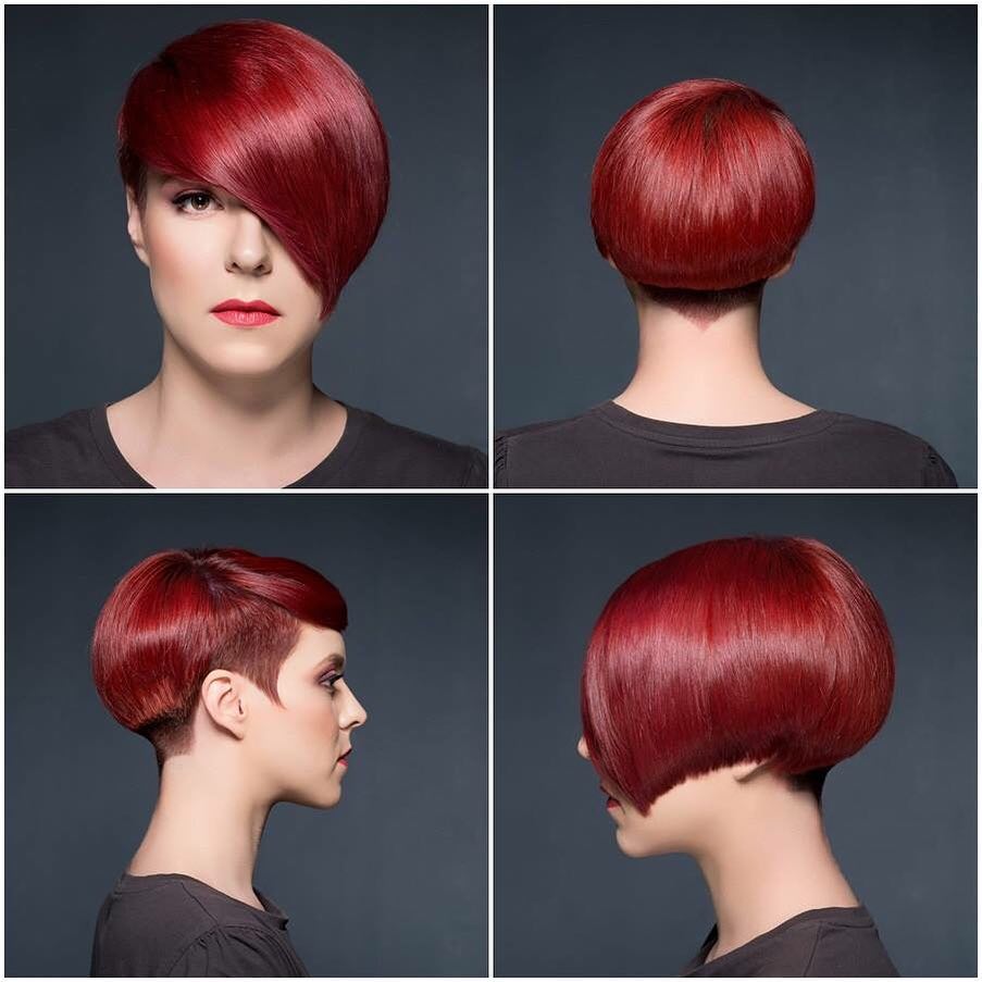 edgy undercut wedge with bangs