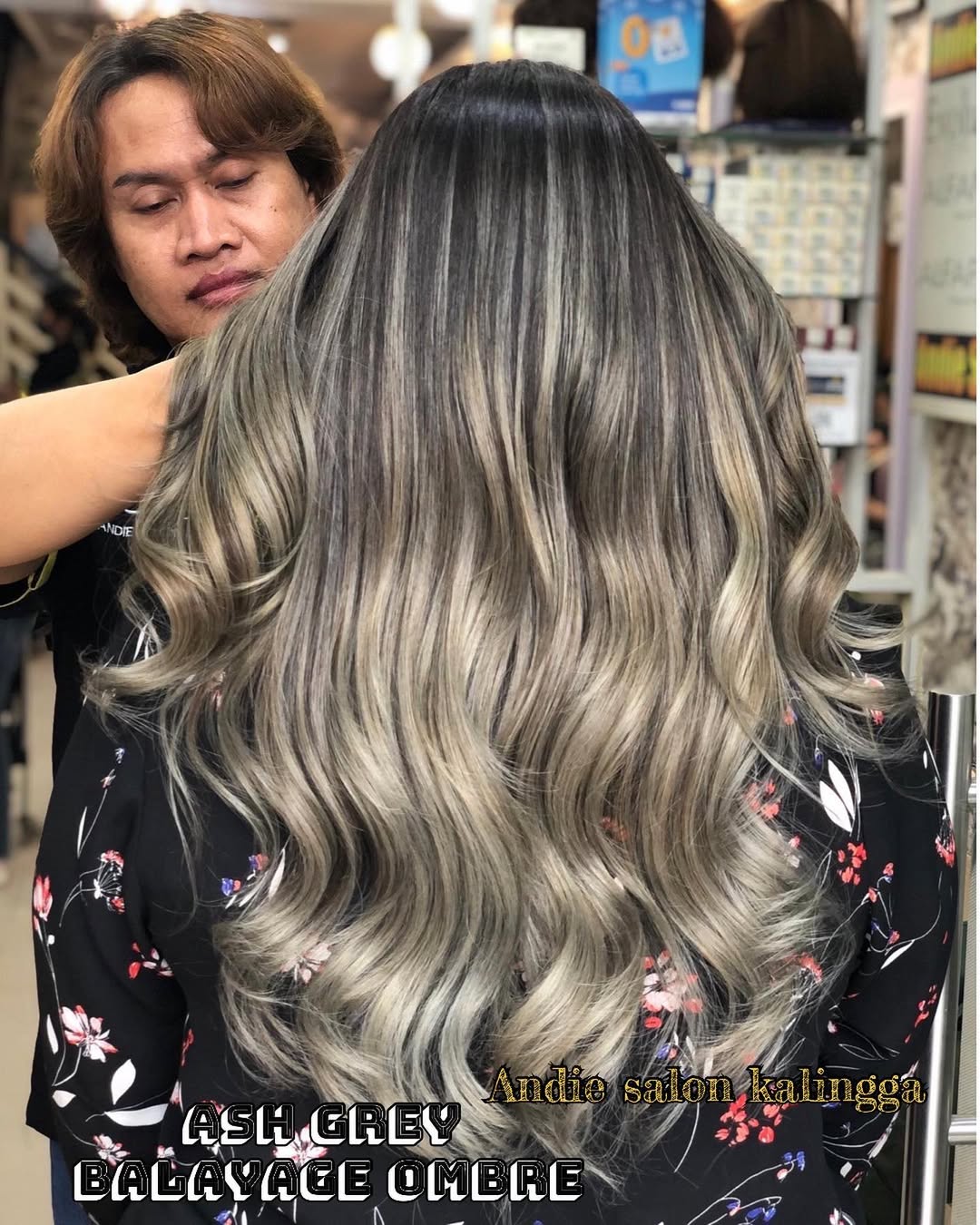 balayage grigio lucido