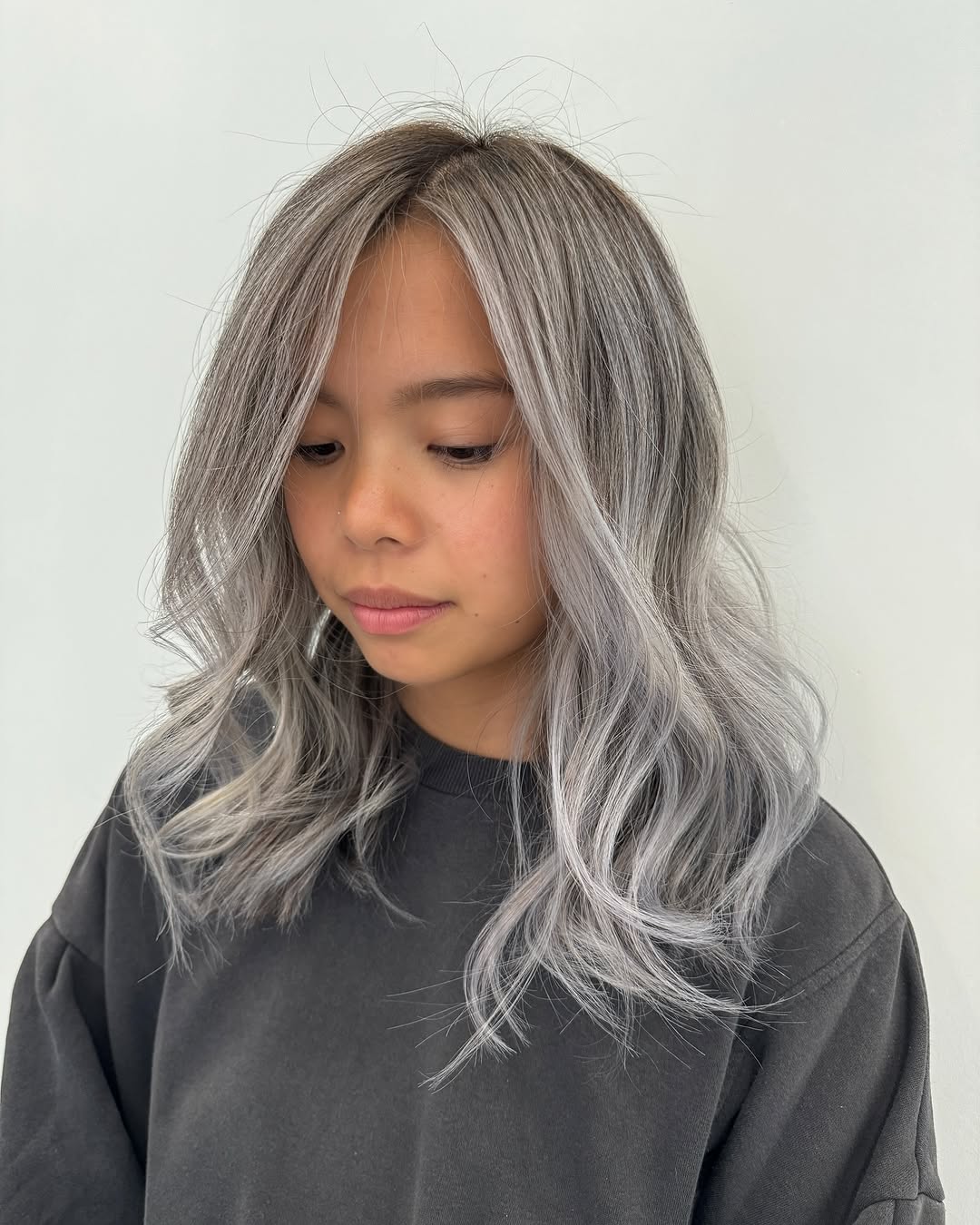 grijze balayage ombre