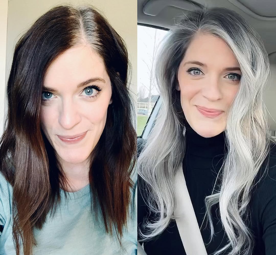 growing out natural gray hair