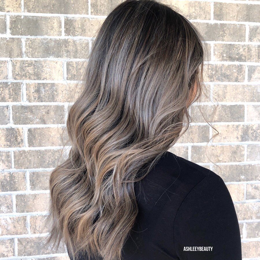 light ash blonde on dark brown base