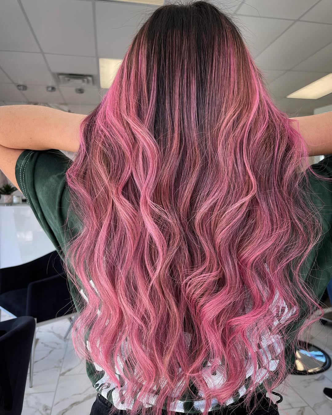 balayage cor-de-rosa suave