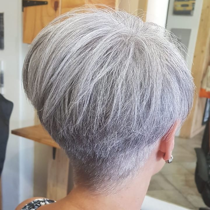 short gray wedge haircut