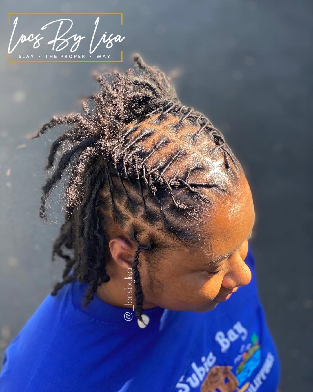 short locs half-up double ponytails