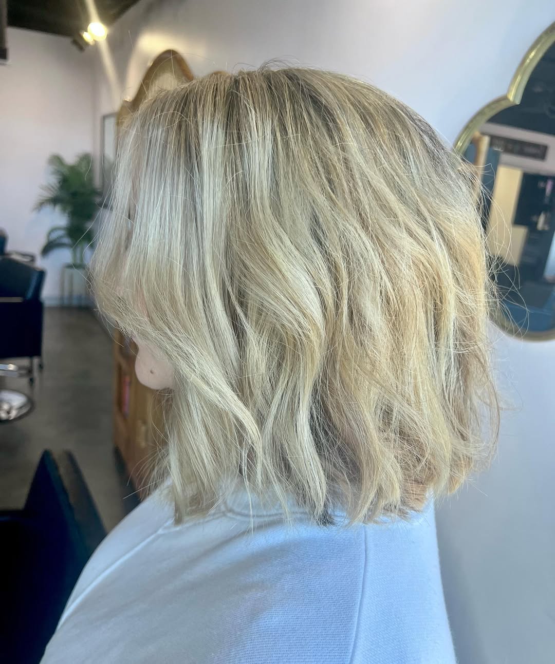 textured wavy bob cut