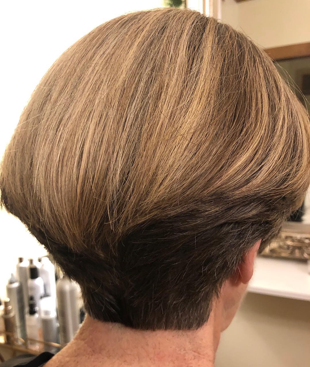 two colored wedge haircut