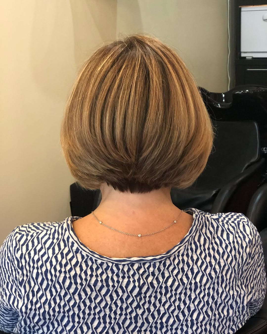 wedged angled bob cut