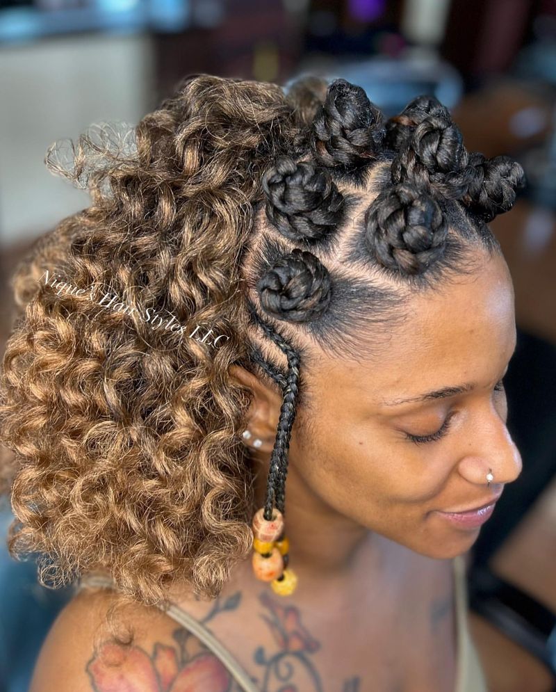 Bantu Knots with Braided Extensions