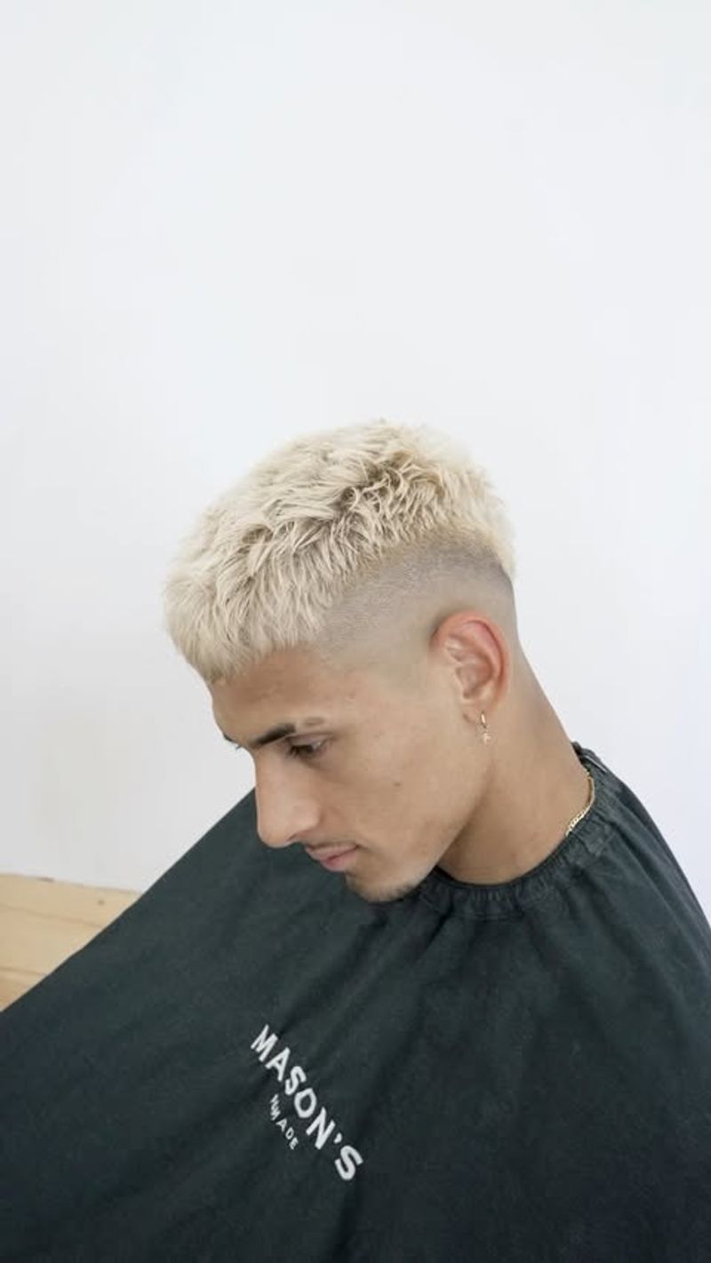 Blonde Burst Fade Mullet