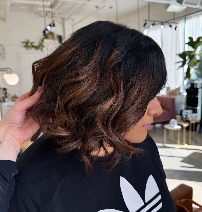 Bob com madeixas Balayage