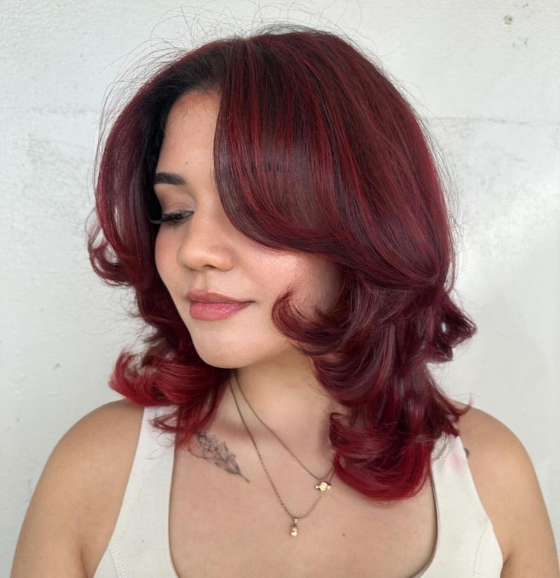 Cherry Red Bob with Layers