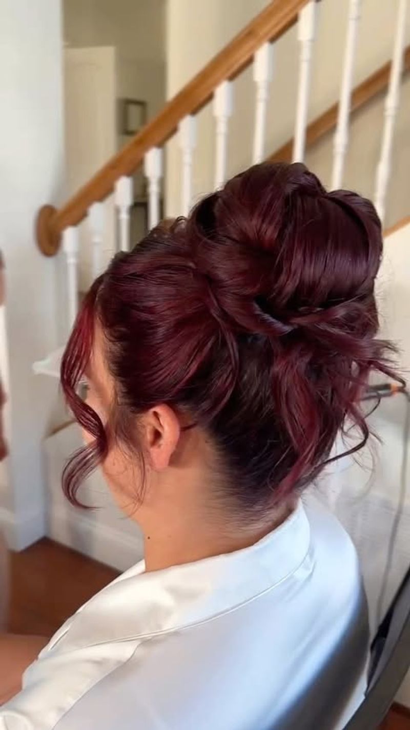 Cherry Red High Bun