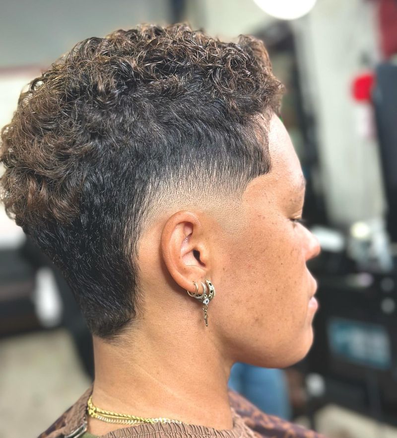 Chic Burst Fade Mullet