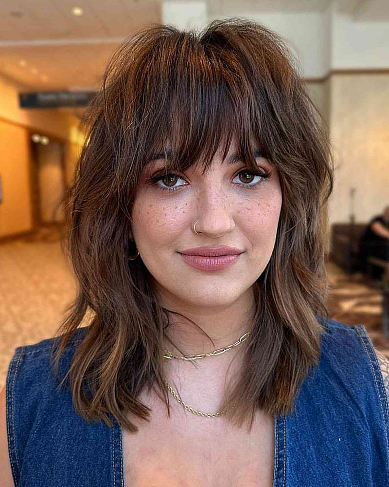 Choppy Bangs with Medium-Length Hair