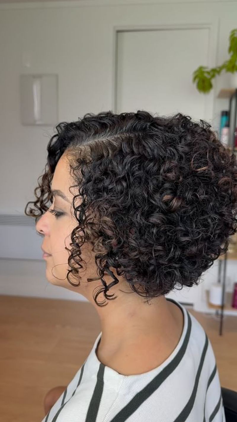 Curly Asymmetrical Cut