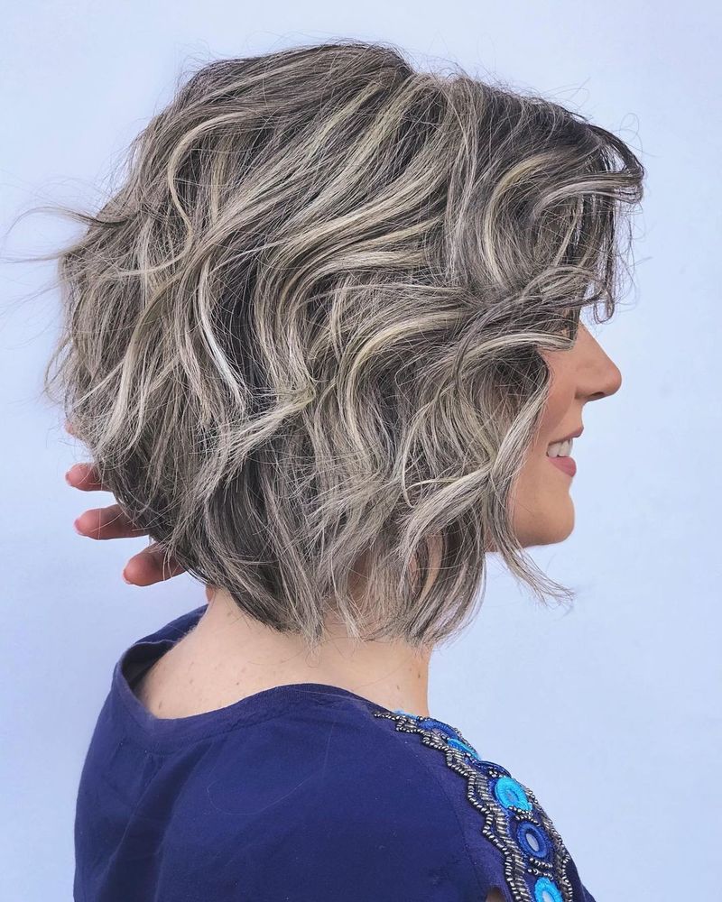 Curly Choppy Bob