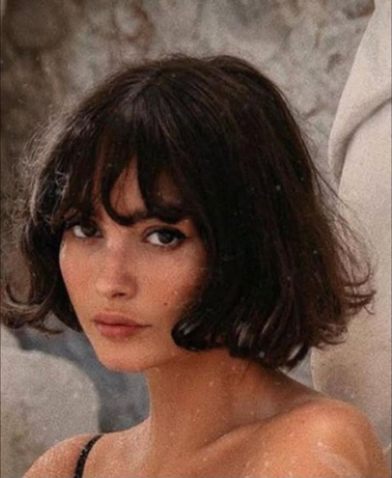 Curved Bangs Bob