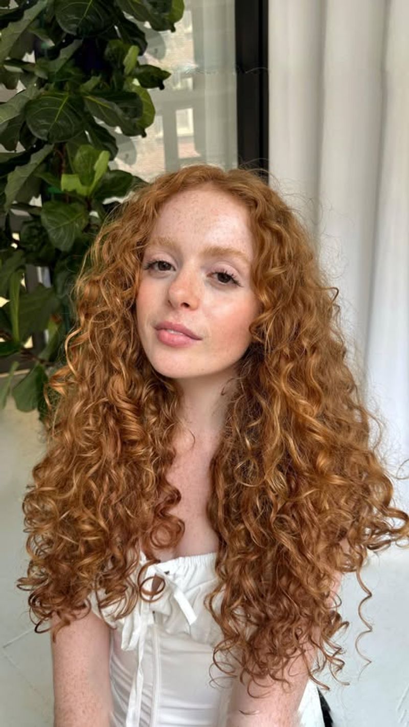 Deep Strawberry Blonde Curls