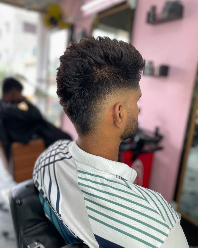 Edgy Burst Fade Mullet