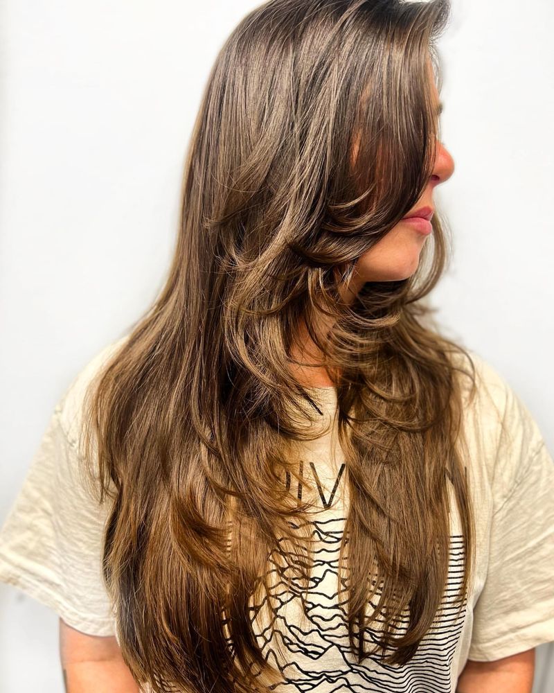 Face-Framing Layers on Long Hair