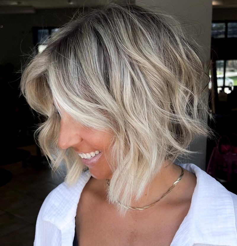 Feathered Bob with Highlights