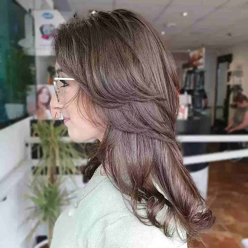 Feathered Lob with Side Part