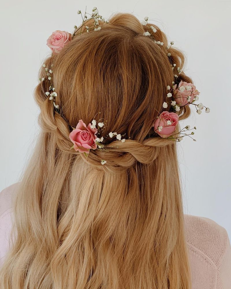 Trenza corona floral