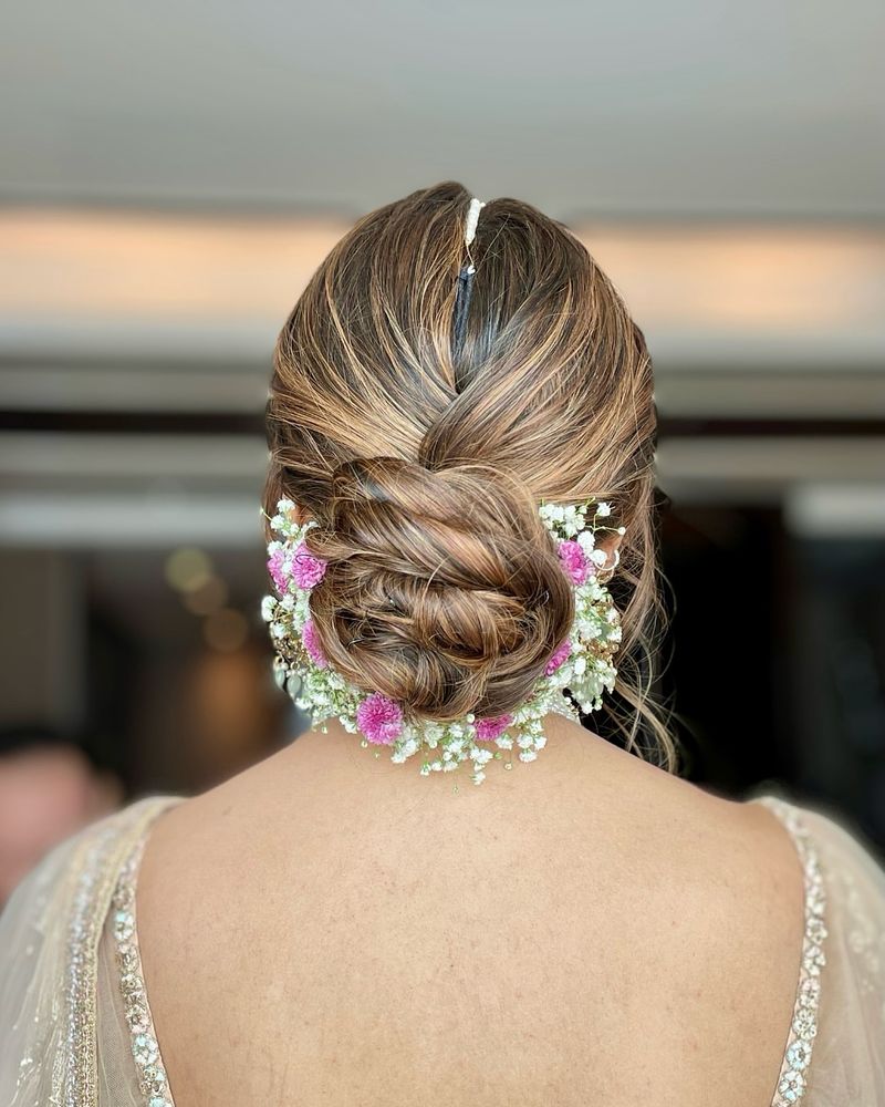 Penteado com flores