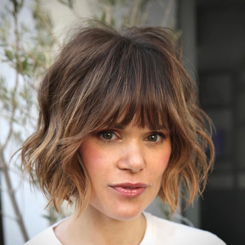 Fringed Bob with Highlights