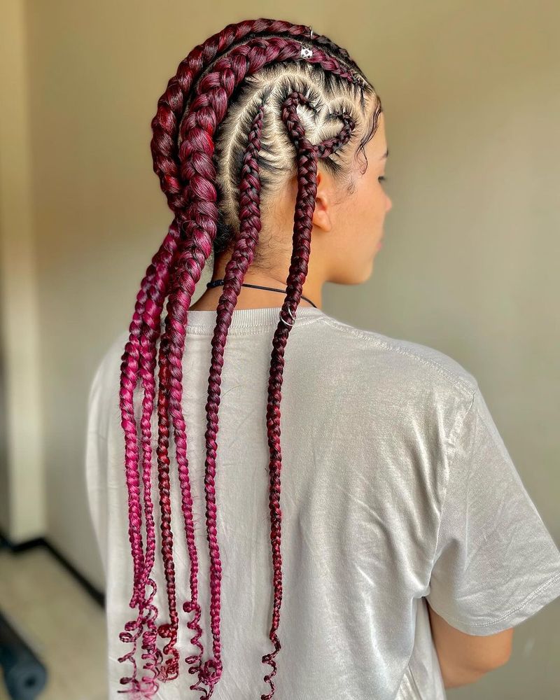 Ghana Braids with Bold Highlights