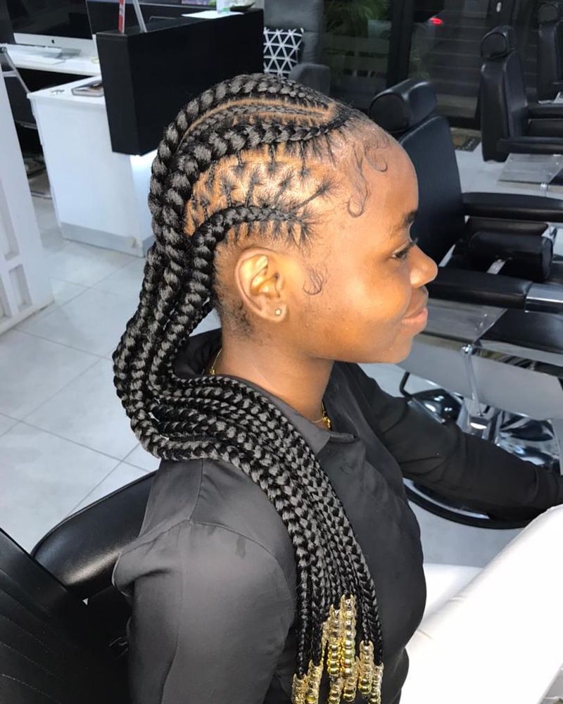 Ghana Braids with Intricate Patterns