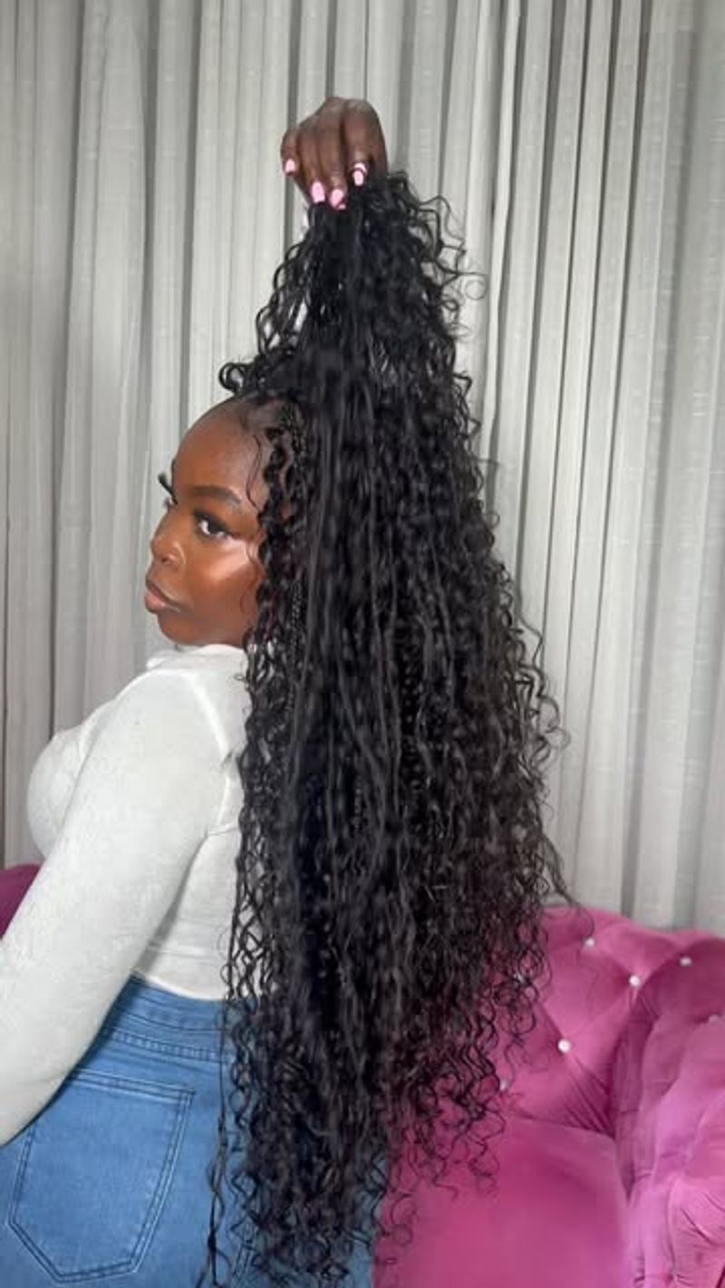 Ghana Braids with Loose Curls