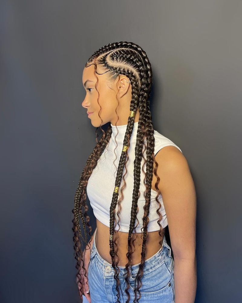 Ghana Braids with Metallic Threads