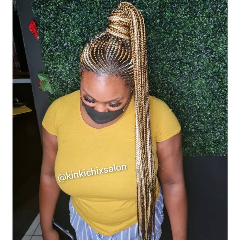 Ghana Braids with Sleek Ponytail