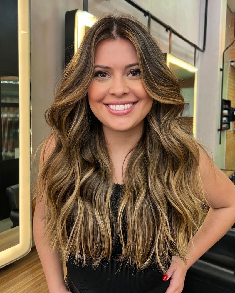 Balayage caramelo dourado