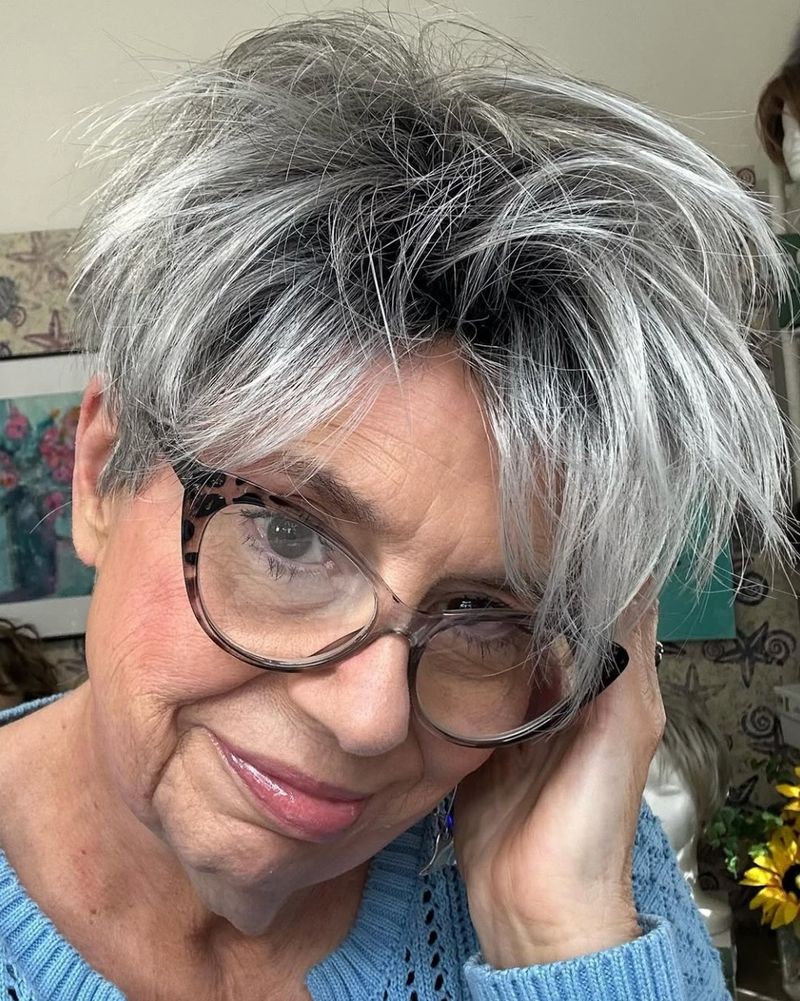 Gray Tousled Pixie