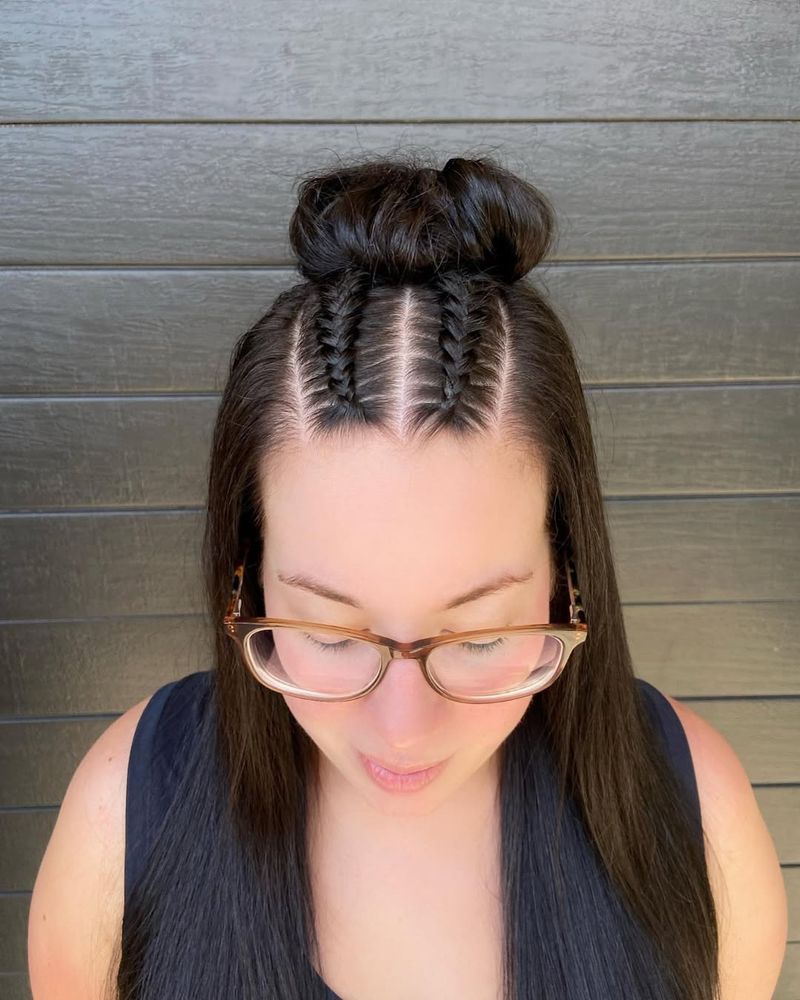 Half-Up Braided Bun