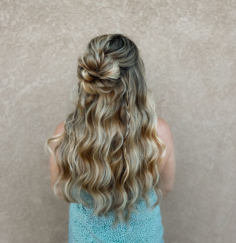 Half-Up Bun with Curls