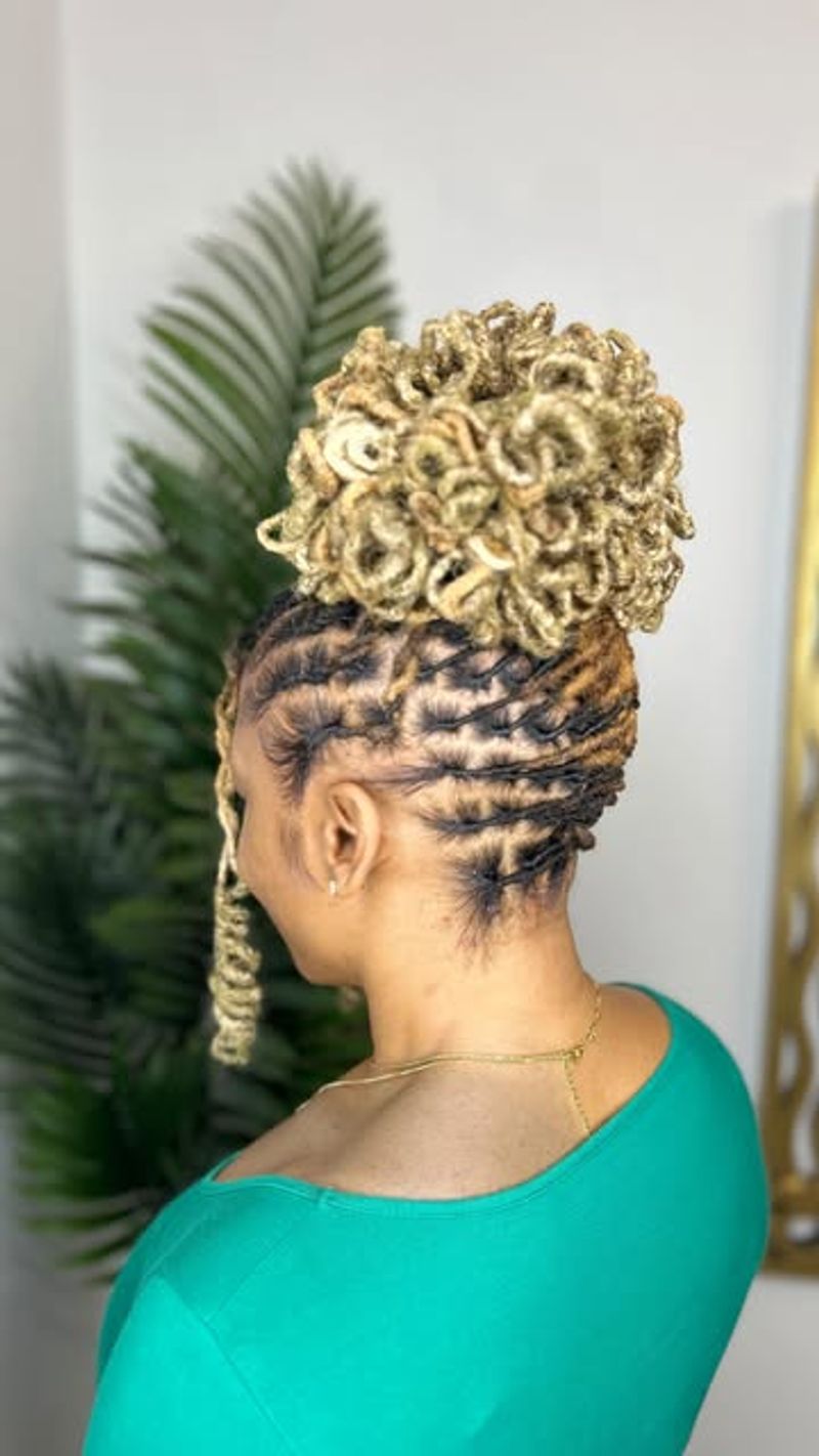 Intricate Ghana Braids Updo