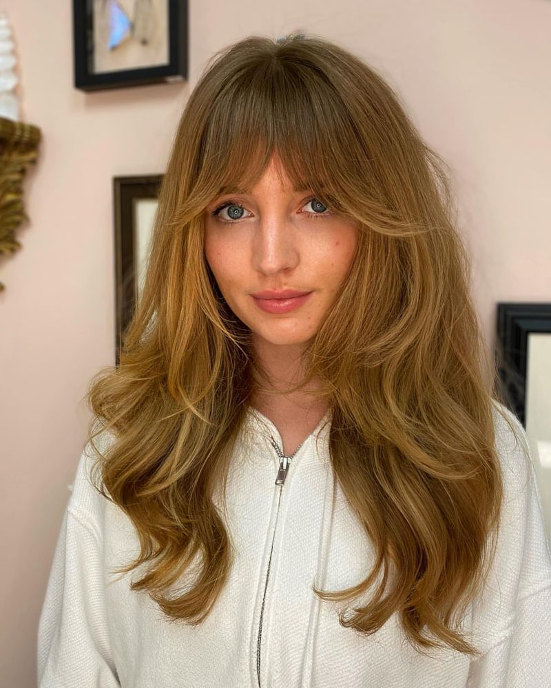 Layered Bangs for Square Faces