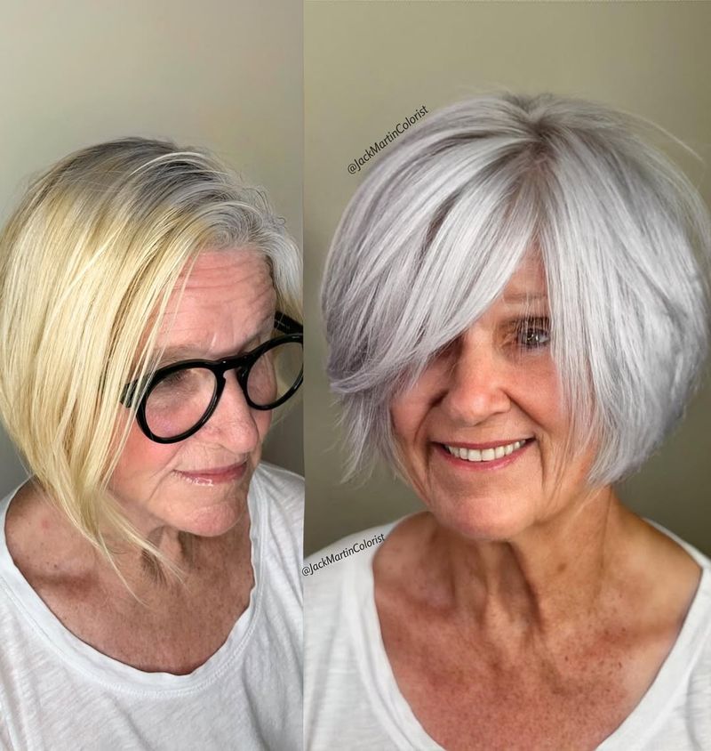 Layered Bob for Seniors