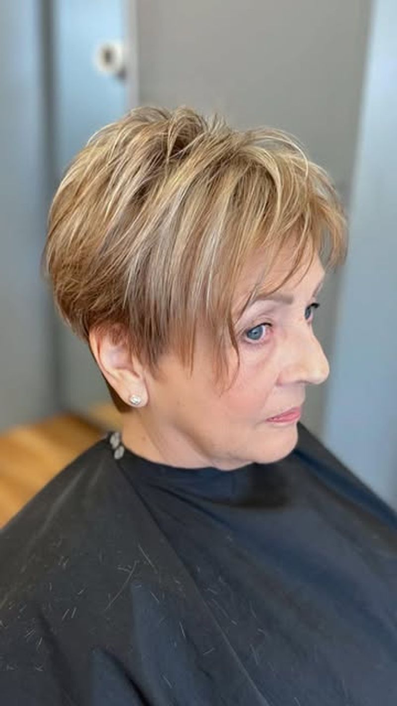 Layered Pixie with Highlights