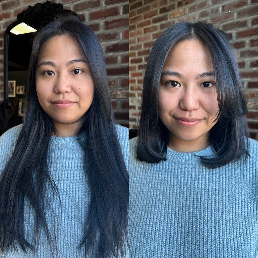  Long Dark Hair Into A Cute Bob