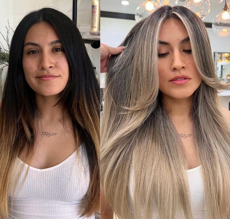 Camadas longas com Balayage