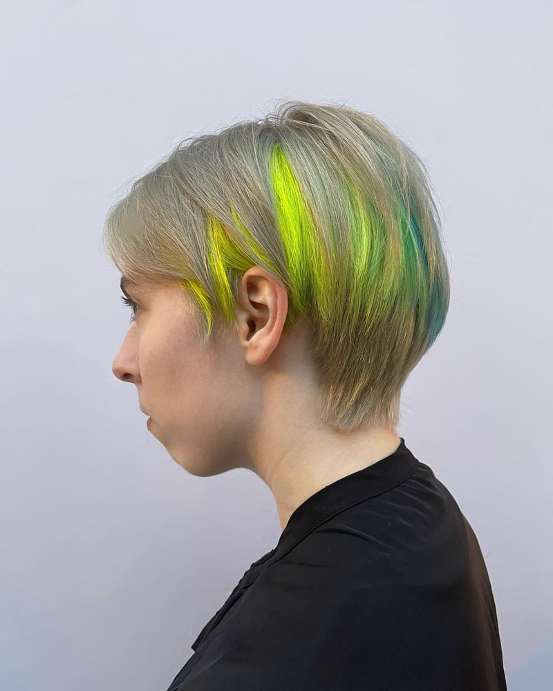 Pixie long avec bloc de couleur