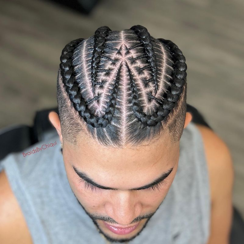 Man Bun with Braided Sides